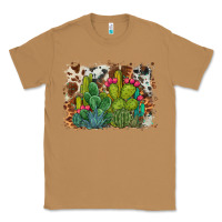 Toasted Coconut watercolor cactus western background Classic Tee - BarkalooDesign