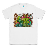 White watercolor cactus western background Classic Tee - BarkalooDesign
