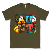 Army Green Baseball and Softball aunt leopard frame Classic Tee - LillyAllenDesigns