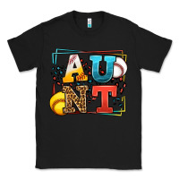 Black Baseball and Softball aunt leopard frame Classic Tee - LillyAllenDesigns
