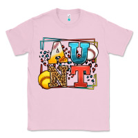 Bubblegum Pink Baseball and Softball aunt leopard frame Classic Tee - LillyAllenDesigns