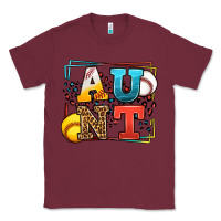 Burgundy Baseball and Softball aunt leopard frame Classic Tee - LillyAllenDesigns