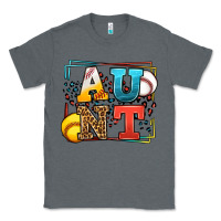 Charcoal Heather Baseball and Softball aunt leopard frame Classic Tee - LillyAllenDesigns