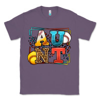 Lavender Baseball and Softball aunt leopard frame Classic Tee - LillyAllenDesigns
