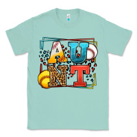 Seafoam Baseball and Softball aunt leopard frame Classic Tee - LillyAllenDesigns