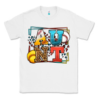 White Baseball and Softball aunt leopard frame Classic Tee - LillyAllenDesigns