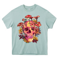 Arona Floral skeleton with mushrooms Heavy Core Tee - RanaPortraitStore