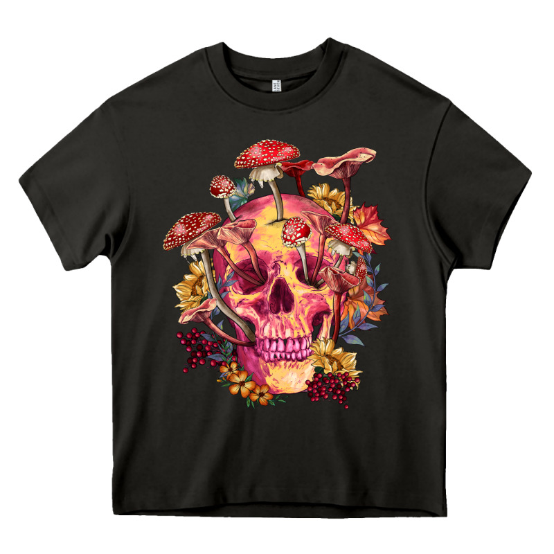 Floral Skeleton With Mushrooms Heavy Core Tee by RanaPortraitStore | Teevron