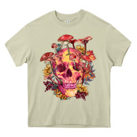 Mossy Floral skeleton with mushrooms Heavy Core Tee - RanaPortraitStore