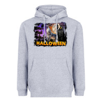 Heather Grey Halloween Wolf Heavyweight Hoodie - LillyAllenDesigns