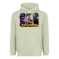 Matcha Halloween Wolf Heavyweight Hoodie - LillyAllenDesigns