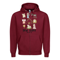 Burgundy true story Zipper Hoodie - MaliasSmallBusiness