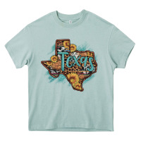 Arona leopard cowhide sunflower texas map Heavy Core Tee - Artiststas