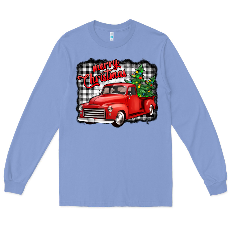 Merry Christmas Red Truck Christmas Trees Long Sleeve Tee by Jasminsmagicworld | Teevron