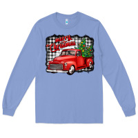 Colony Blue merry christmas red truck christmas trees Long Sleeve Tee - Jasminsmagicworld
