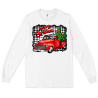 White merry christmas red truck christmas trees Long Sleeve Tee - Jasminsmagicworld