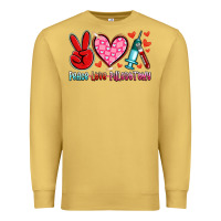 Antique Gold peace love phlebotomy Premium Sweatshirt - Artiststas