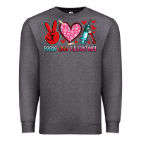 Charcoal Heather peace love phlebotomy Premium Sweatshirt - Artiststas