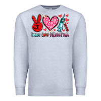 Heather Grey peace love phlebotomy Premium Sweatshirt - Artiststas