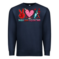 Navy peace love phlebotomy Premium Sweatshirt - Artiststas