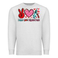 Oatmeal Heather peace love phlebotomy Premium Sweatshirt - Artiststas