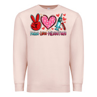 Pale Pink peace love phlebotomy Premium Sweatshirt - Artiststas