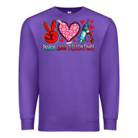Purple peace love phlebotomy Premium Sweatshirt - Artiststas