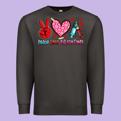 Peace Love Phlebotomy Premium Sweatshirt Designed By Artiststas