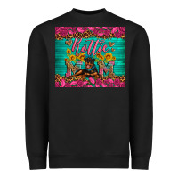 Black Rottie mom with roses Heavyweight Sweatshirt - Artiststas