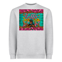 Heather Grey Rottie mom with roses Heavyweight Sweatshirt - Artiststas