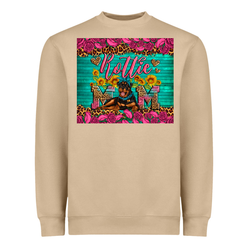 Rottie Mom With Roses Heavyweight Sweatshirt by Artiststas | Teevron