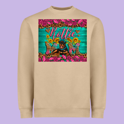 Rottie Mom With Roses Heavyweight Sweatshirt Designed By Artiststas