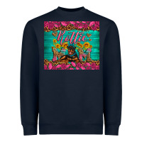 Navy Rottie mom with roses Heavyweight Sweatshirt - Artiststas