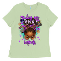 Matcha minding my own business afro messy bun Ladies Tee - texasbilliewilder