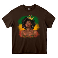 Chocolate Brown black queen with juneteenth flag Heavy Core Tee - texasbilliewilder