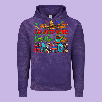 I'm Just Here For The Nachos Vintage Hoodie Designed By Ranaportraitstore