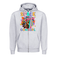 Heather Grey space cowgirl Zipper Hoodie - MaliasSmallBusiness