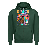 Sports Green space cowgirl Zipper Hoodie - MaliasSmallBusiness