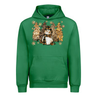 Emerald snowman with christmas trees 11inches Urban Hoodie - CowGirlArtShop