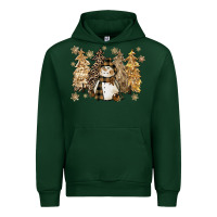 Forest Green snowman with christmas trees 11inches Urban Hoodie - CowGirlArtShop