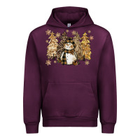 Mauve Wine snowman with christmas trees 11inches Urban Hoodie - CowGirlArtShop
