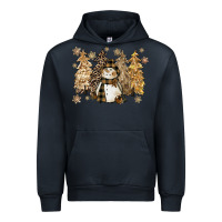 Navy snowman with christmas trees 11inches Urban Hoodie - CowGirlArtShop