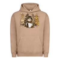 Pigment Burro snowman with christmas trees 11inches Urban Hoodie - CowGirlArtShop