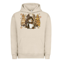 Pigment French Oak snowman with christmas trees 11inches Urban Hoodie - CowGirlArtShop