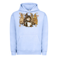 Pigment Grape Ice snowman with christmas trees 11inches Urban Hoodie - CowGirlArtShop