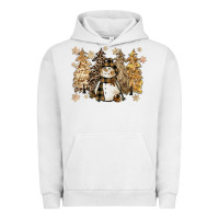 Pigment Lunar Rock snowman with christmas trees 11inches Urban Hoodie - CowGirlArtShop