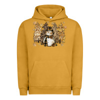 Pigment Peanut Butter snowman with christmas trees 11inches Urban Hoodie - CowGirlArtShop
