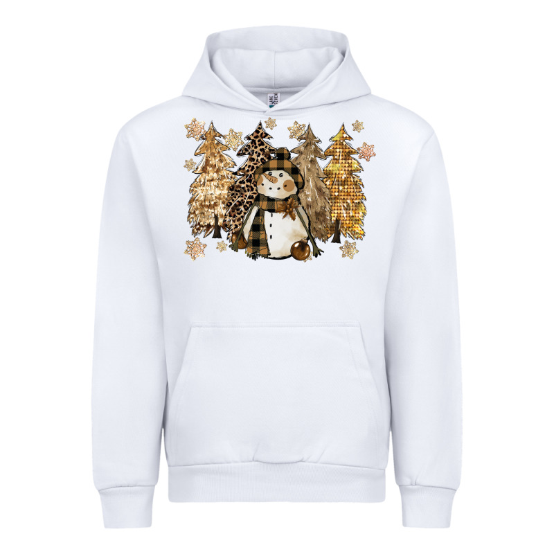 Snowman With Christmas Trees 11inches Urban Hoodie by CowGirlArtShop | Teevron