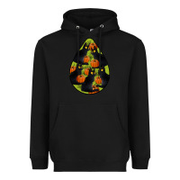 Black Black Cat Halloween Teardrop Heavyweight Hoodie - LillyAllenDesigns