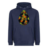 Navy Black Cat Halloween Teardrop Heavyweight Hoodie - LillyAllenDesigns